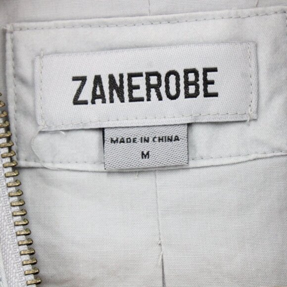 Zanerobe Bomber Jacket Mens Medium Light Gray Full Zip Lightweight Pocket Fronts - Picture 5 of 8